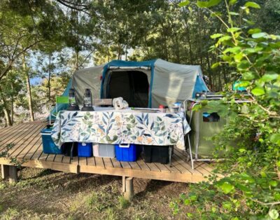 The Gaia Sanctuary [ River Wooden deck campsite]